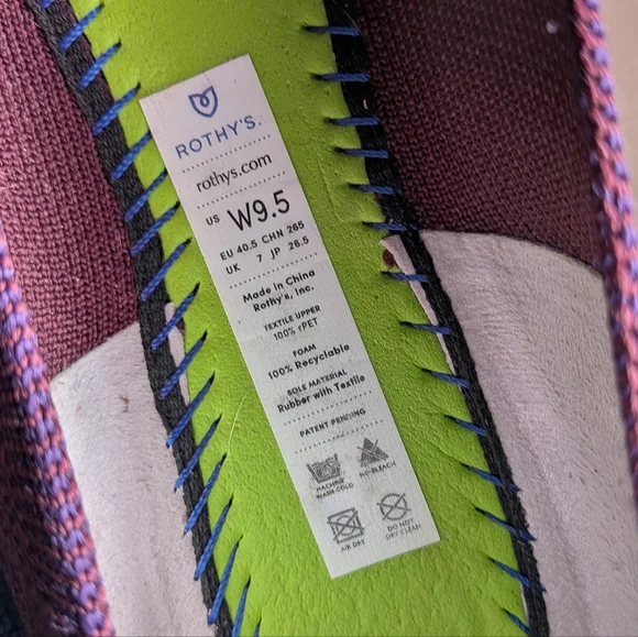 Rothy's Cabernet Stripe Ballet Flat 9.5 - Picture 5 of 8